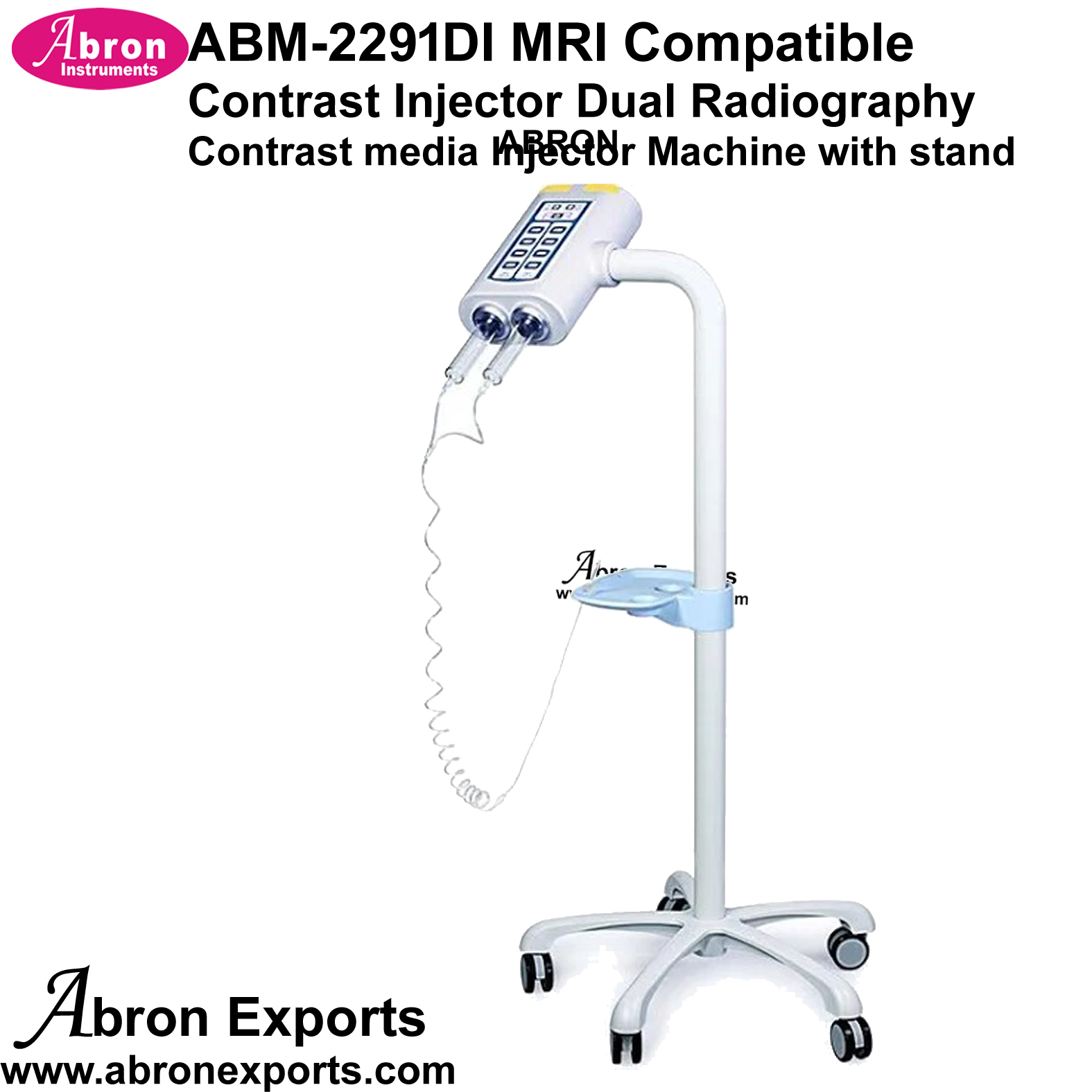 MRI Compatible Contrast Injector Dual Radiography Contrast Media Injector Machine With Stand Abron ABM-2291DI 